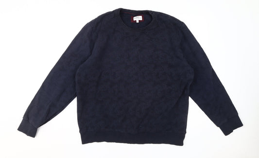 Next Men's Blue XL Sweatshirt in Jersey Cotton Blend