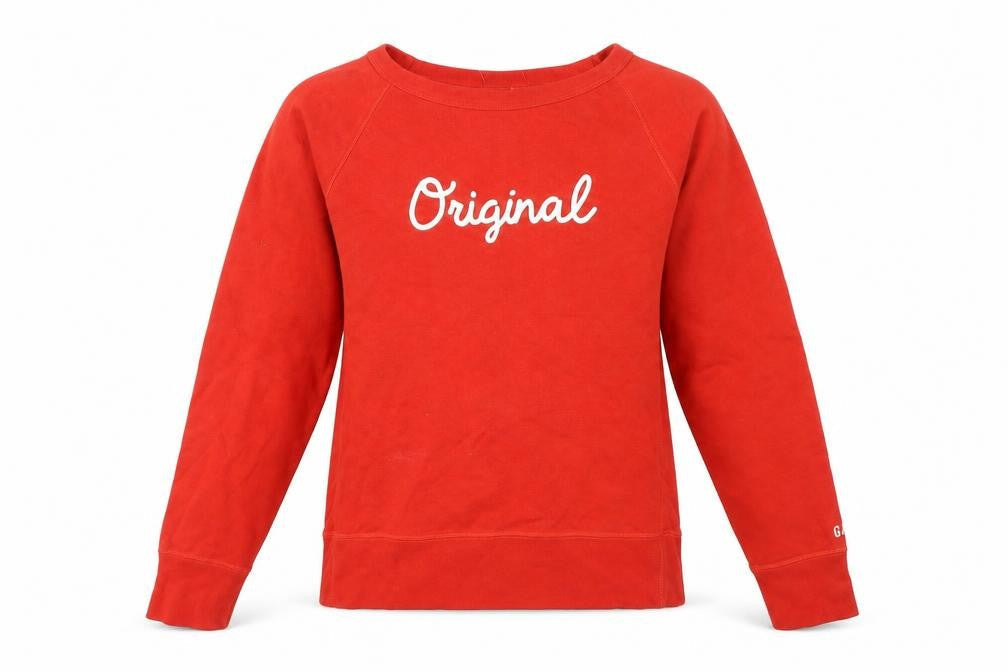 GAP Women's Red Pullover Sweatshirt S - Fleece Cotton Blend