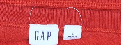 Gap Women's Red Pullover Sweatshirt S - Fleece Cotton Blend