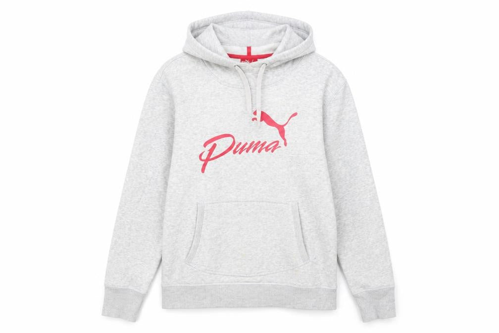 Puma Women's Grey Pullover Hoodie L - Sporty and Stylish