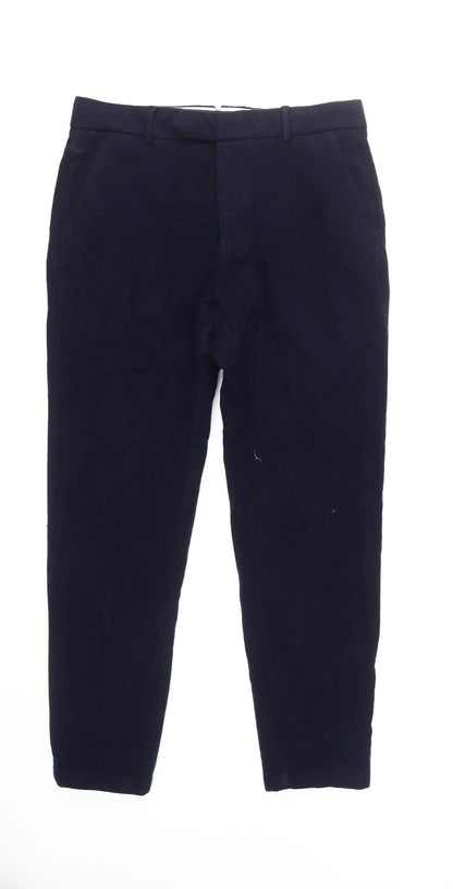 Additional front view of Jaeger Men's Blue Regular Trousers -, size 34