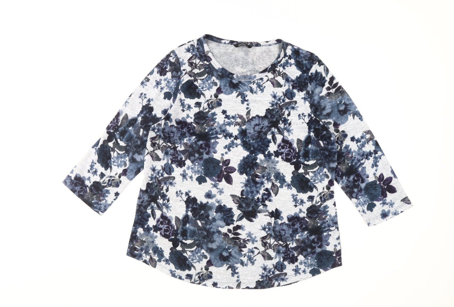 Roman Women’s Blue Floral Jersey Blouse, Size 12