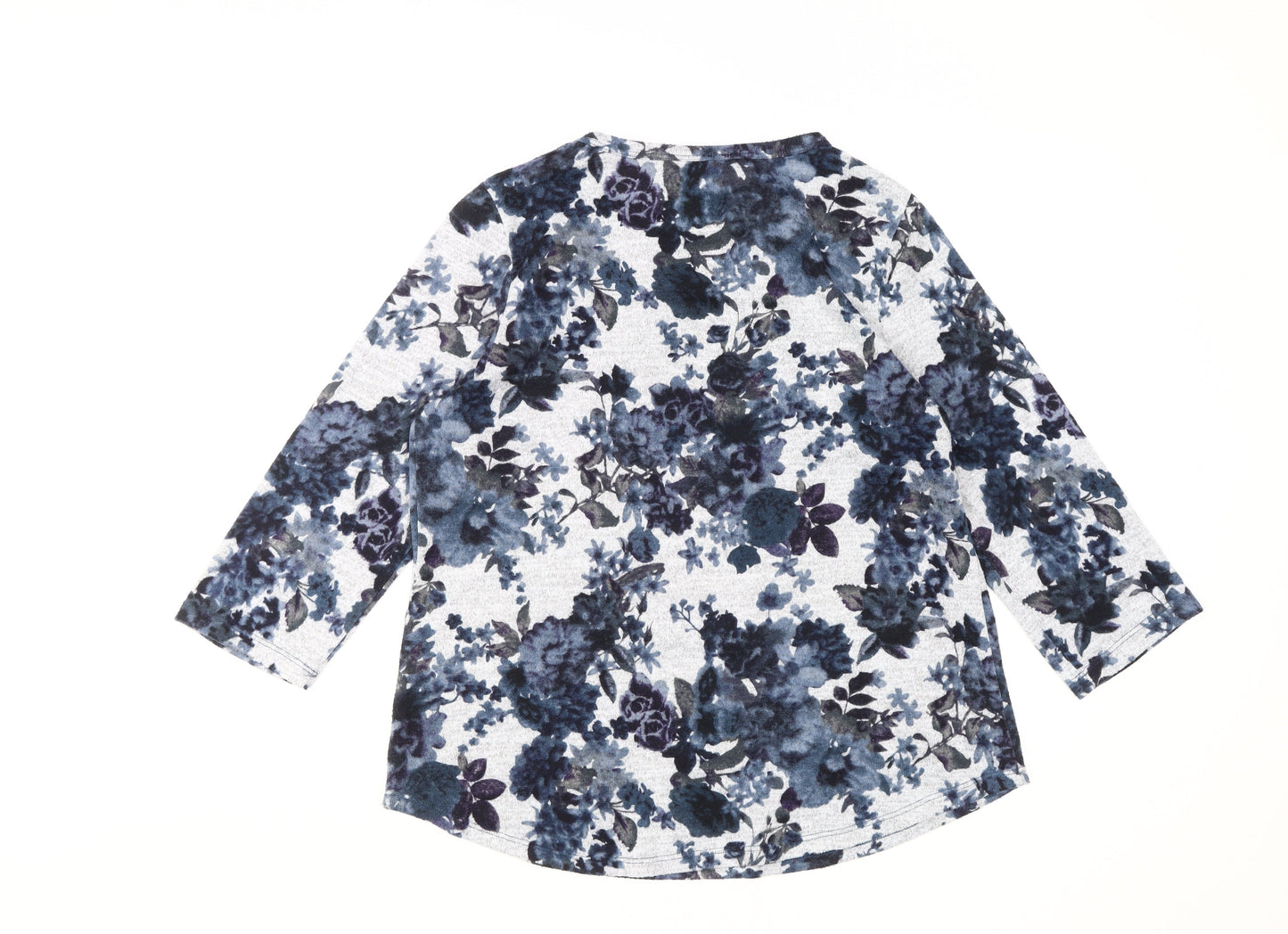 Roman Women’s Blue Floral Jersey Blouse, Size 12