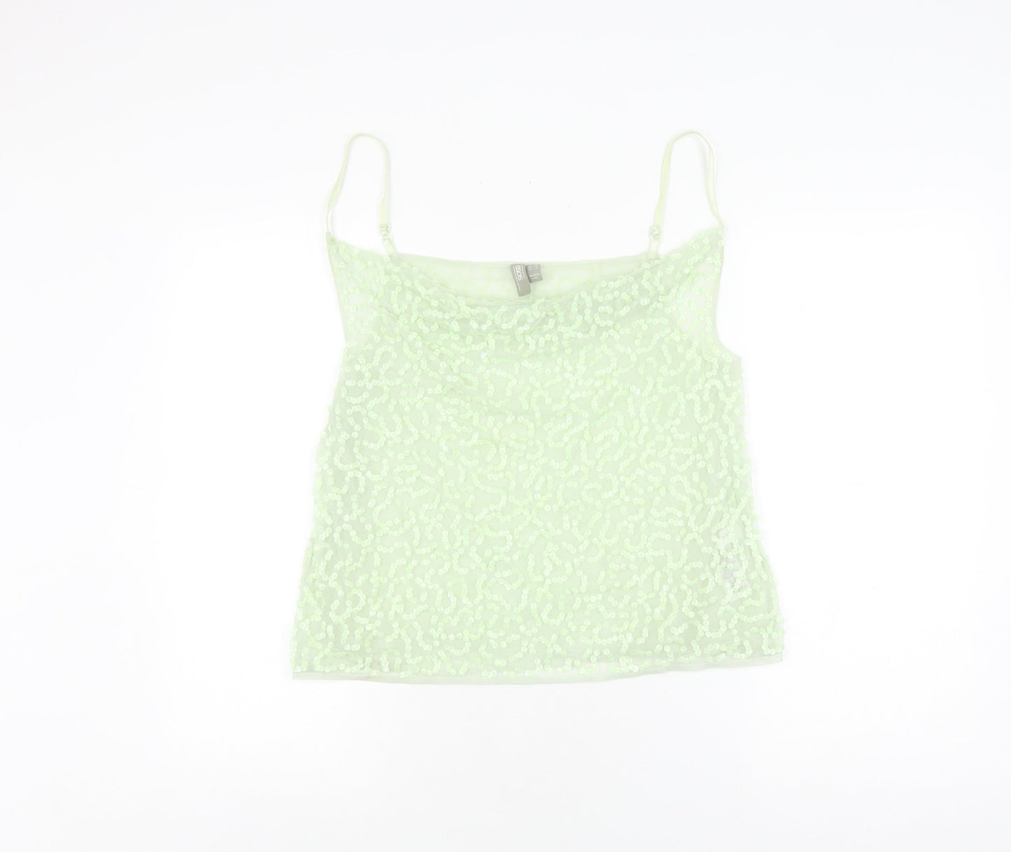 ASOS Women's Green Sequin Camisole Tank, Size 12