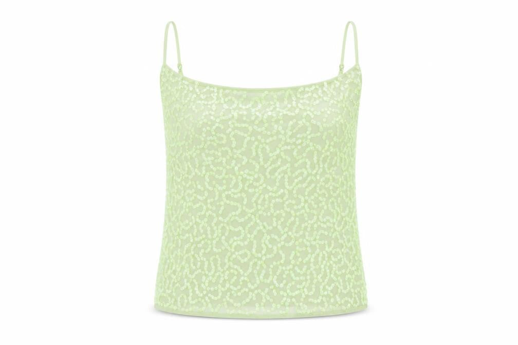 ASOS Women's Green Sequin Camisole Tank, Size 12
