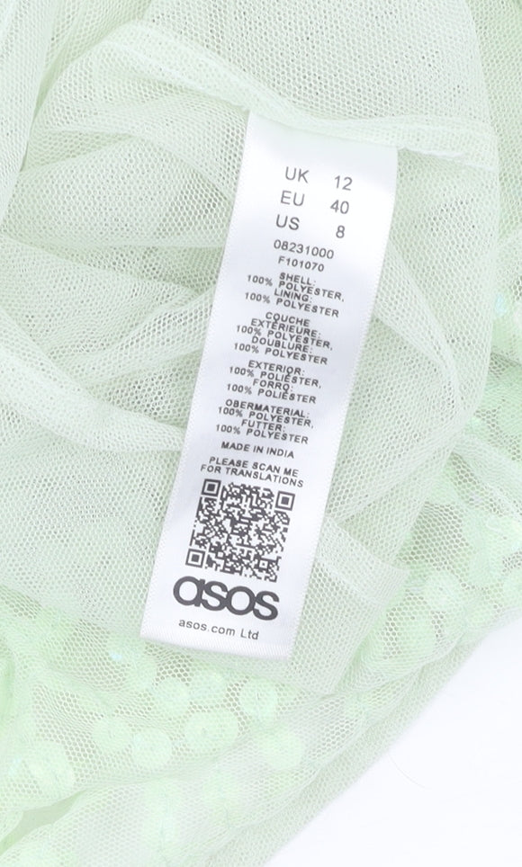 ASOS Women's Green Sequin Camisole Tank, Size 12
