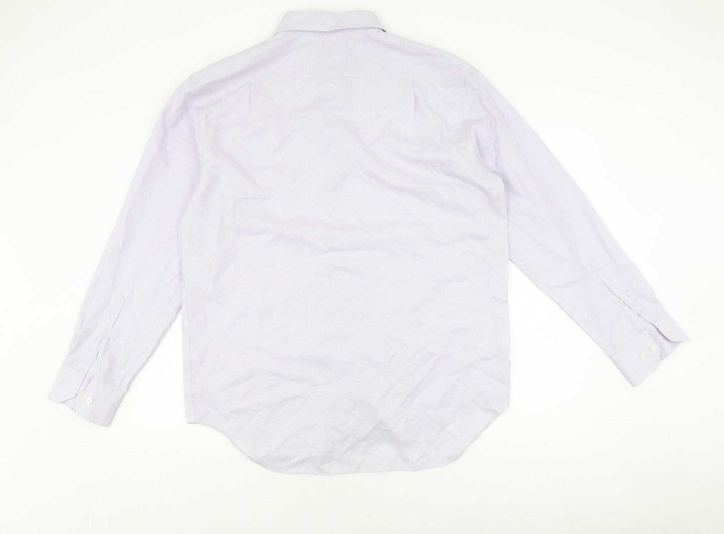 Marks and Spencer Men's White Check Regular Fit Shirt