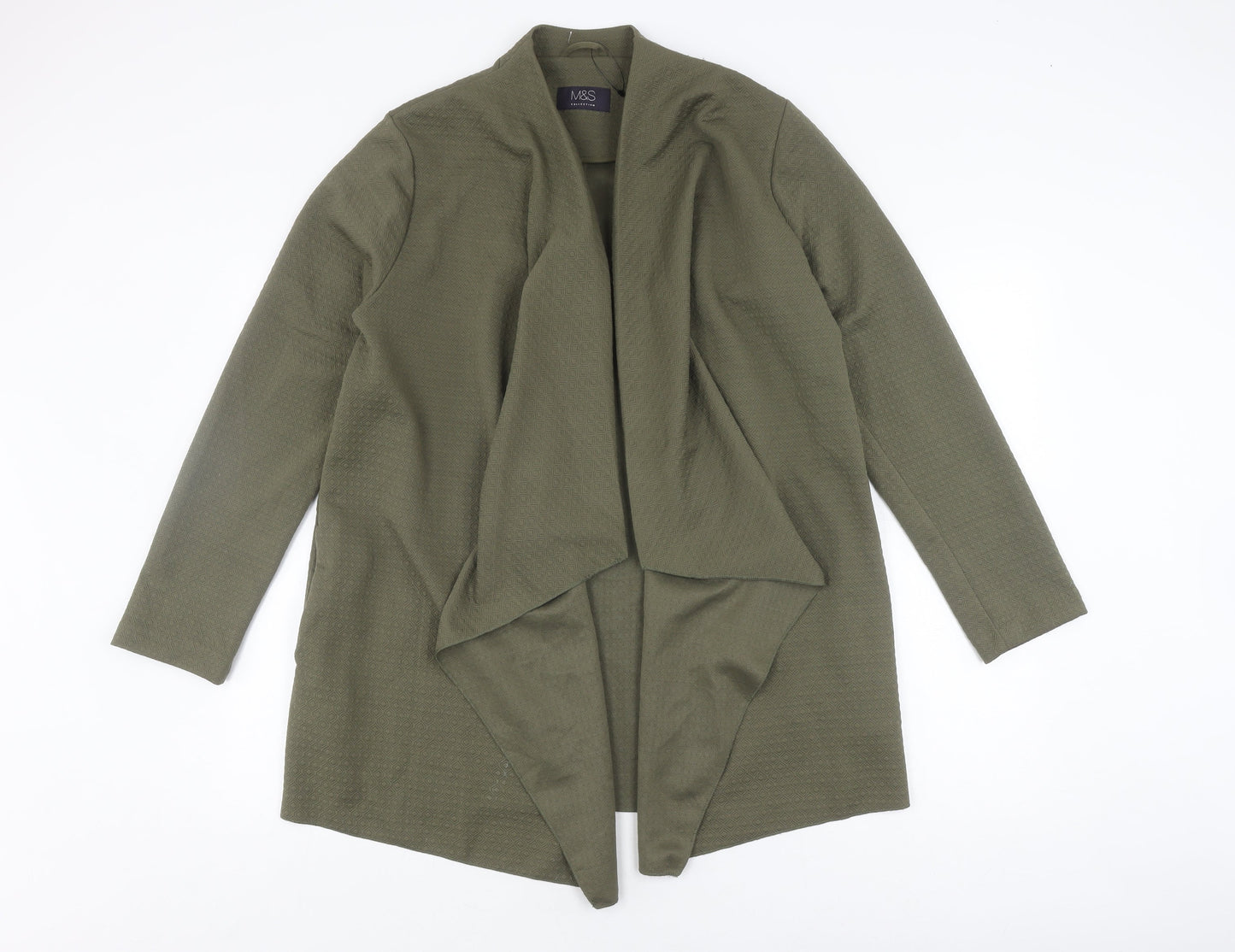 Marks and Spencer Women's Green Open Coatigan Size 14