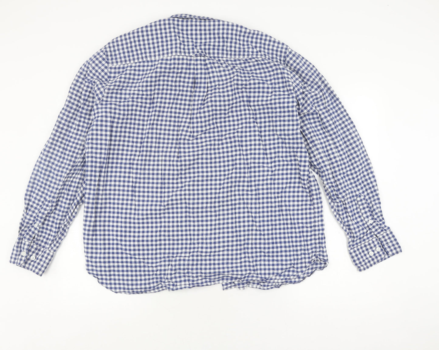 Marks and Spencer Men's Blue XL Checkered Button-Up Shirt
