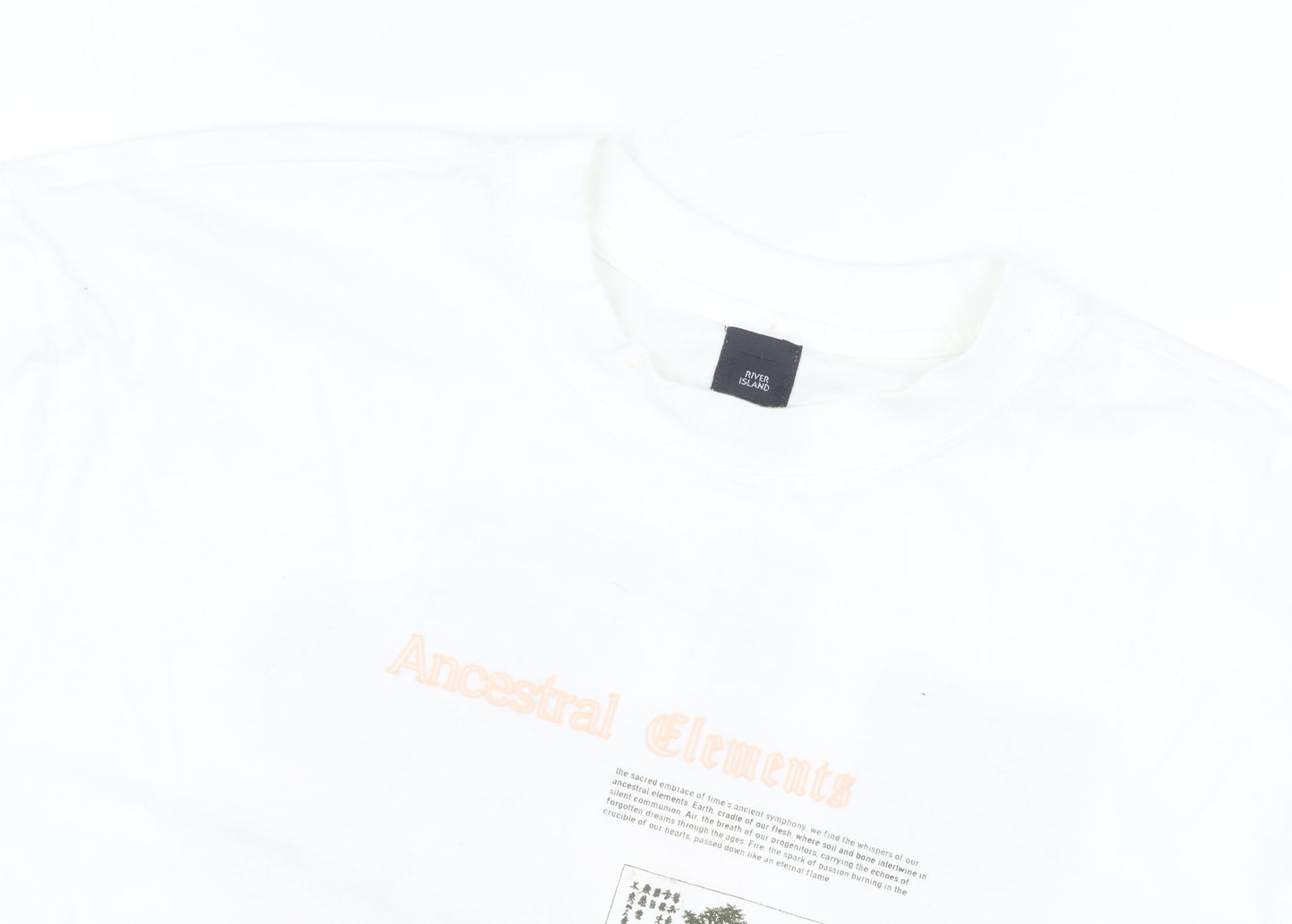 River Island Men's XL White Graphic Art T-Shirt