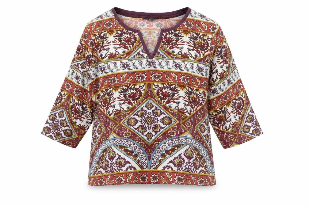 Artocapes Women's Multicoloured XL Tunic, 3/4 Sleeve Top