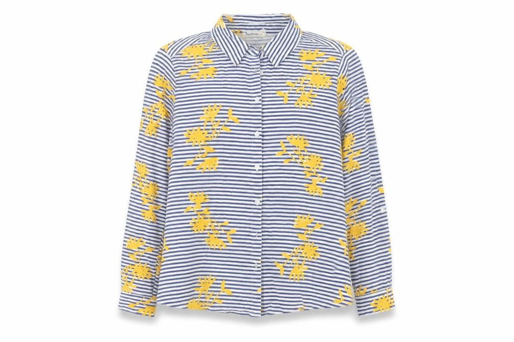 WoolOvers Women's Multicoloured Striped Blouse L