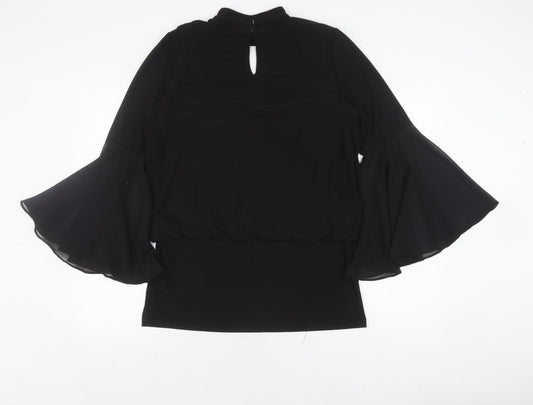 Coco Bianco Women's Black L Blouse Tunic High Neck