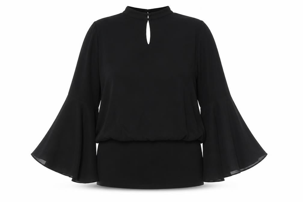Coco Bianco Women's Black L Blouse Tunic High Neck
