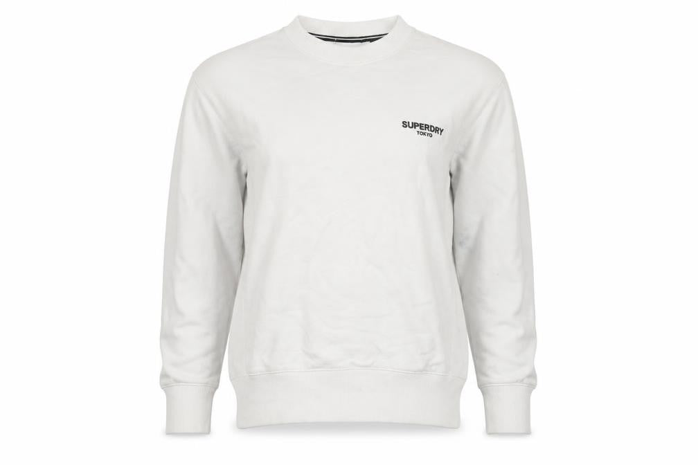 Superdry Unisex White Crew Neck Sweatshirt Size S