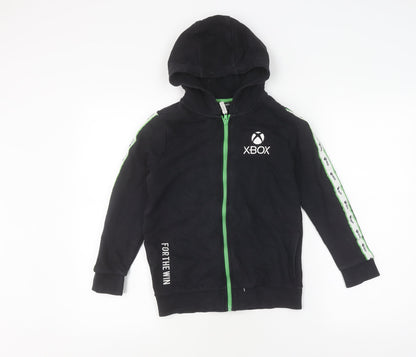 Additional front view of XBOX boys’ black full zip hoodie - cotton blend, size unavailable