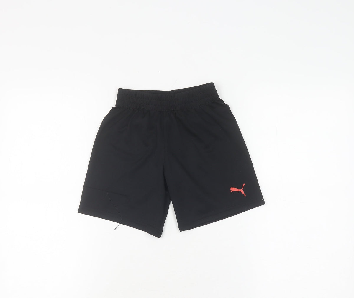 Additional front view of Puma boys’ black athletic shorts xs