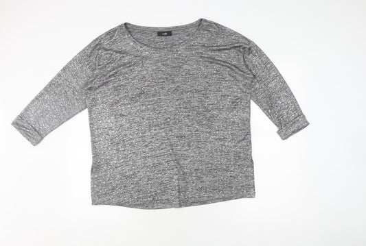 Wallis Women's Grey Knit Blouse, M, 3/4 Sleeve
