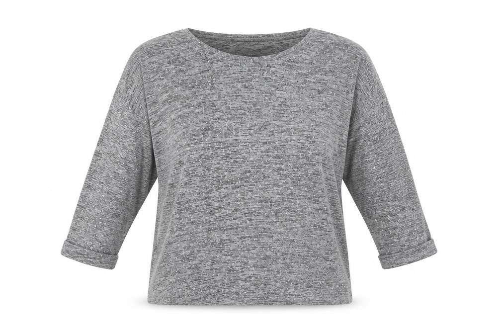 Wallis Women's Grey Knit Blouse, M, 3/4 Sleeve