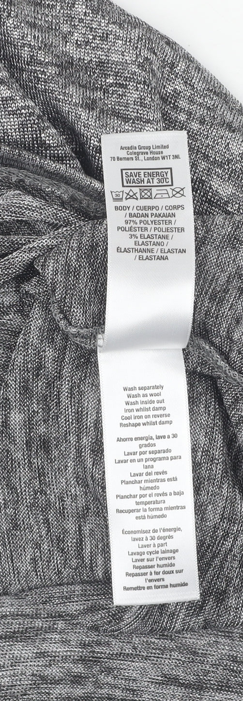 Wallis Women's Grey Knit Blouse, M, 3/4 Sleeve