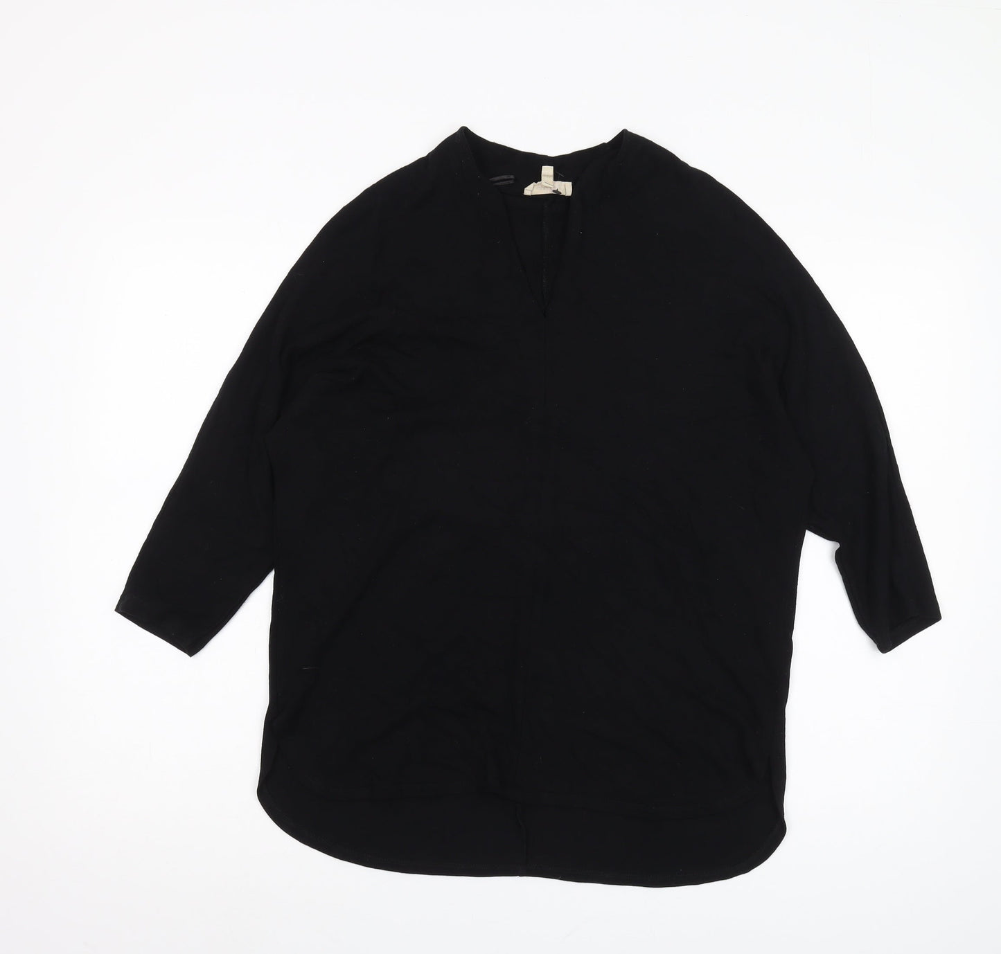 Phase Eight Black Viscose Tunic, S, Women's 3/4 Sleeve