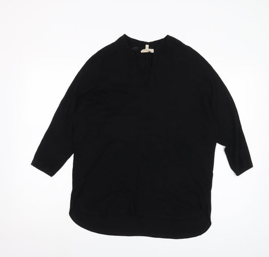 Phase Eight Black Viscose Tunic, S, Women's 3/4 Sleeve