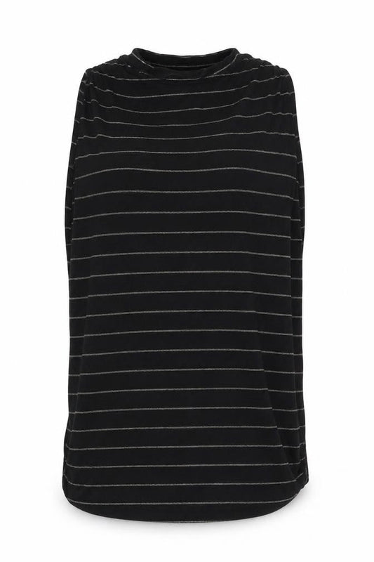 Next Women's Black Striped T-Shirt Size 10