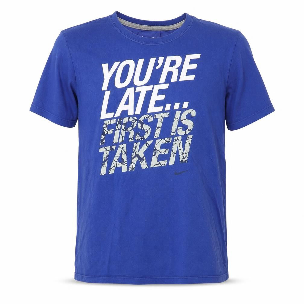 Nike Men's XL Blue 'You're Late' Slim Fit T-Shirt
