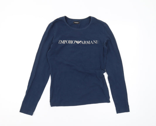 Emporio Armani Blue Unisex Kids Long Sleeve T-Shirt - S