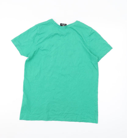 Back view of boys’ green simpsons bart t-shirt 12-13 years