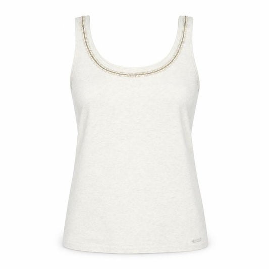 Superdry Women’s Beige Tank Top, Size S, Beaded Accents