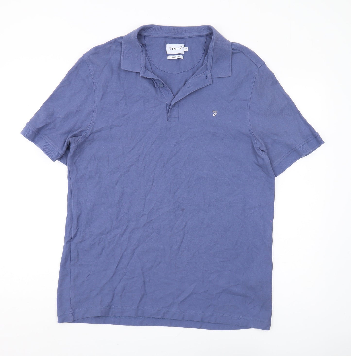 Farah Men's Blue XL Polo Shirt - Modern Fit