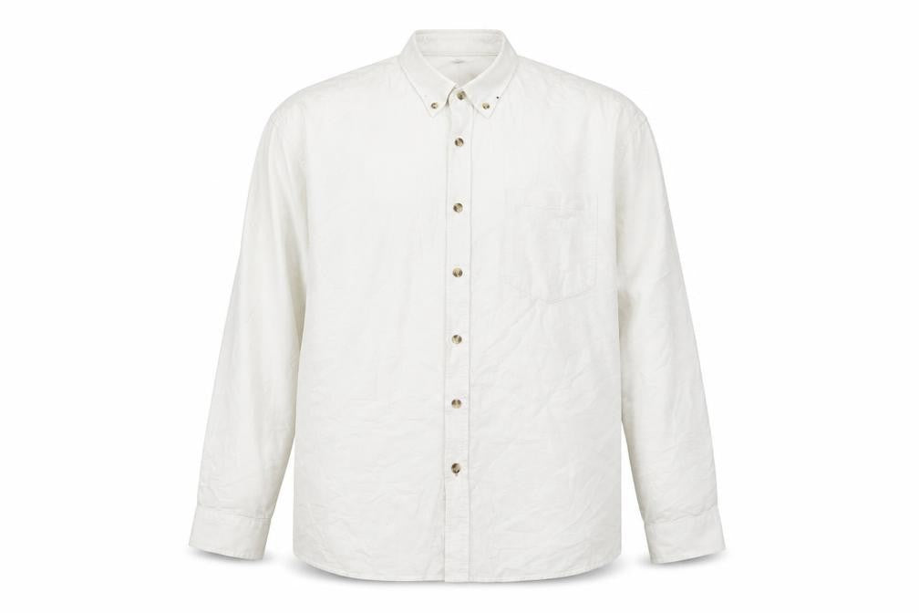 Collusion Men's White Long Sleeve Button-Up Shirt - L