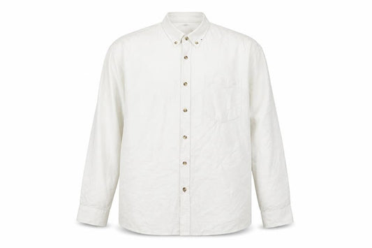 Collusion Men's White Long Sleeve Button-Up Shirt - L