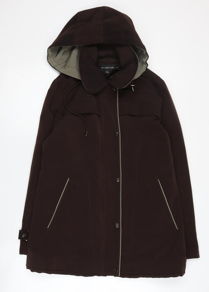 Jones New York Women's Brown Hooded Parka Coat M