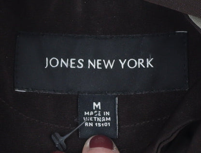 Jones New York Women's Brown Hooded Parka Coat M