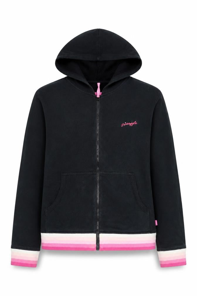 Pineapple Girls Black Hoodie, 15-16 Years, Full Zip