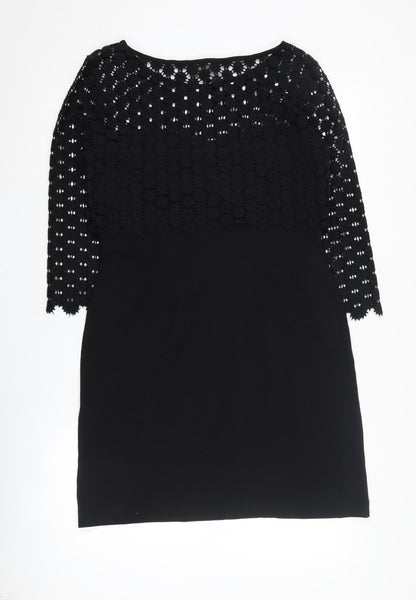Great Plains Women's Medium Black Crochet Dress