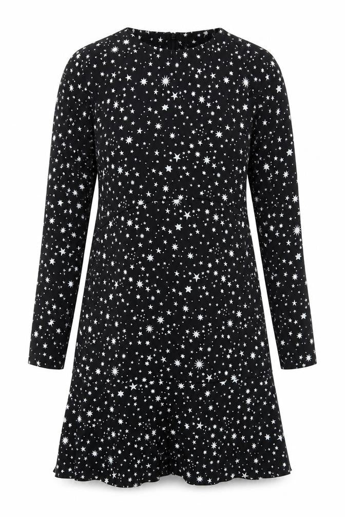 Warehouse Women's Black Star Long Sleeve Dress Size 12