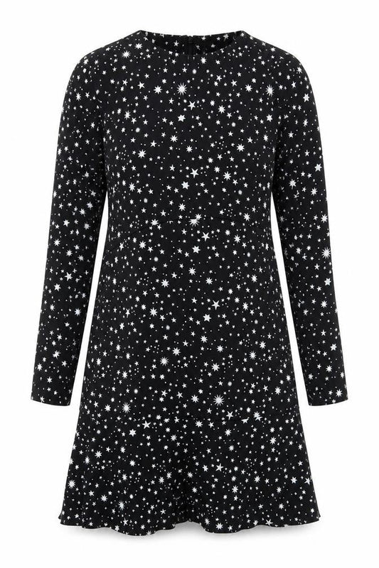 Warehouse Women's Black Star Long Sleeve Dress Size 12