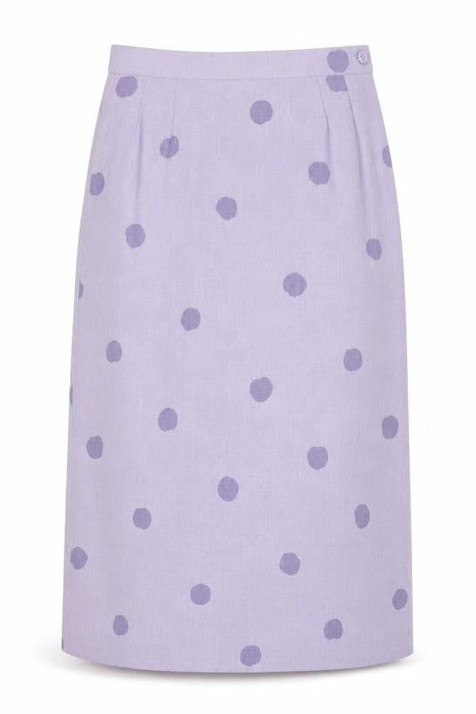 Country Casuals Women's Purple Polka Dot Midi Skirt