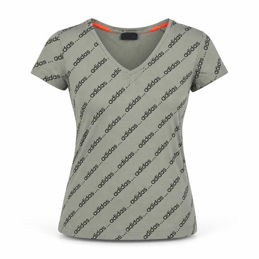 Adidas Women's Green V-Neck T-Shirt L