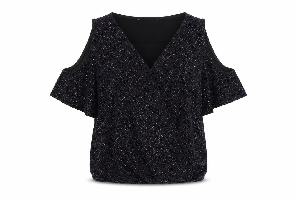 New Look Women's Black Wrap Blouse Size 10