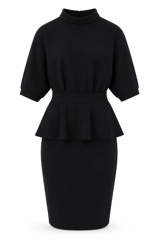 Boohoo Women's Black High Neck Sheath Dress, Size 8