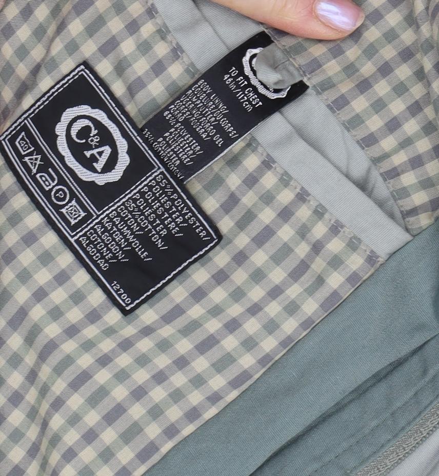 C&A Men's Grey Jacket Size 44 Regular Fit