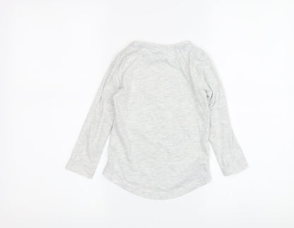 Back view of Disney girls’ grey mickey mouse long sleeve t-shirt 3-4 years