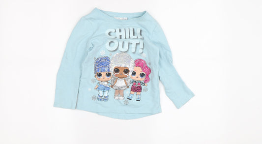 LOL Surprise Girls Blue Long Sleeve T-Shirt Size 4 Years