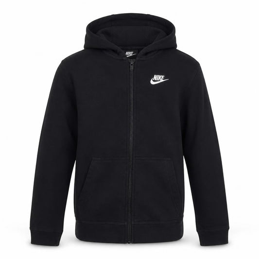 Front view of Nike boys’ black full zip hoodie -, size L, fleece, casual