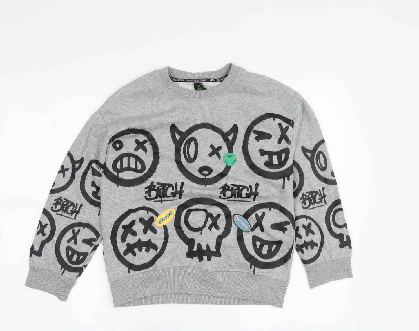 New Fangled Boys Grey Graphic Print Sweatshirt 12-13 Years