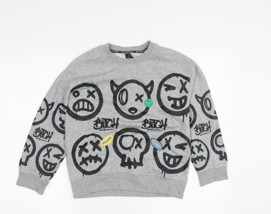 New Fangled Boys Grey Graphic Print Sweatshirt 12-13 Years
